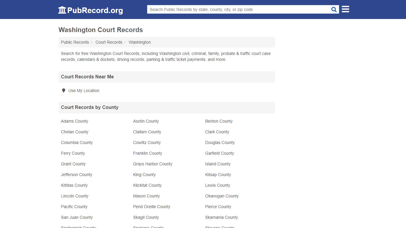 Free Washington Court Records - PubRecord.org